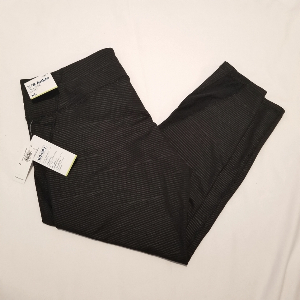 Old Navy Active 7/8 Ankle Mid-Rise Go-Dry Black XL Leggings NWT